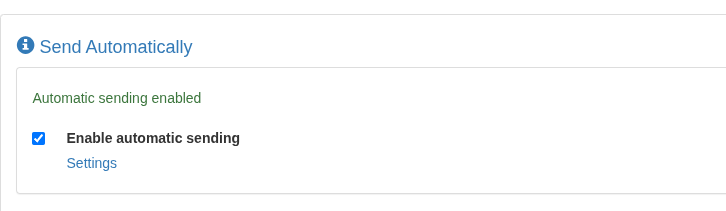 Sending settings for reports